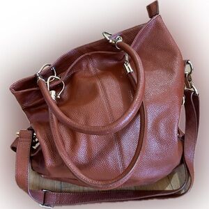 Erica Anenberg convertible leather bag with double straps. EUC